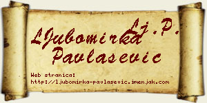 LJubomirka Pavlašević vizit kartica